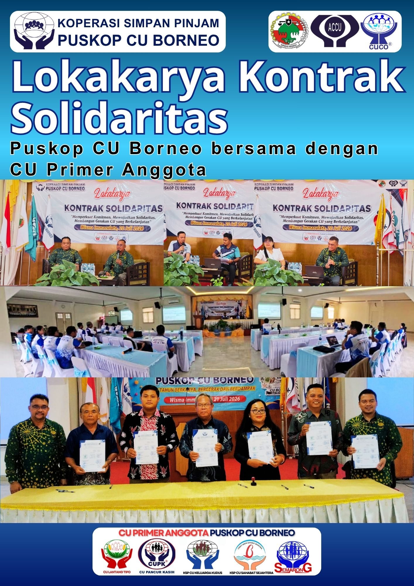Lokakarya Kontrak Solidaritas Puskop CU Borneo bersama CU Primer Anggota